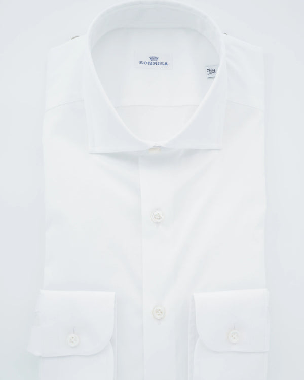 Sonrisa Shirt Dress Cotton Stretch White