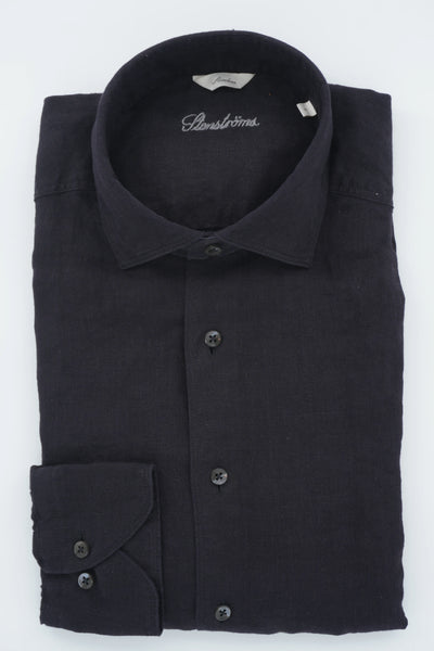 Stenströms Shirt Pure Linen Slim Fit Black