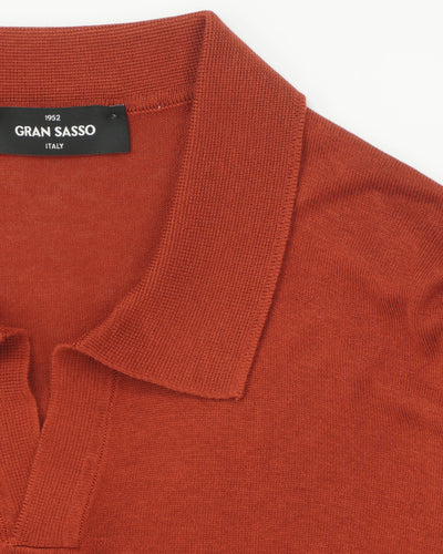 Gran Sasso Polo Shirt Pure Silk Red