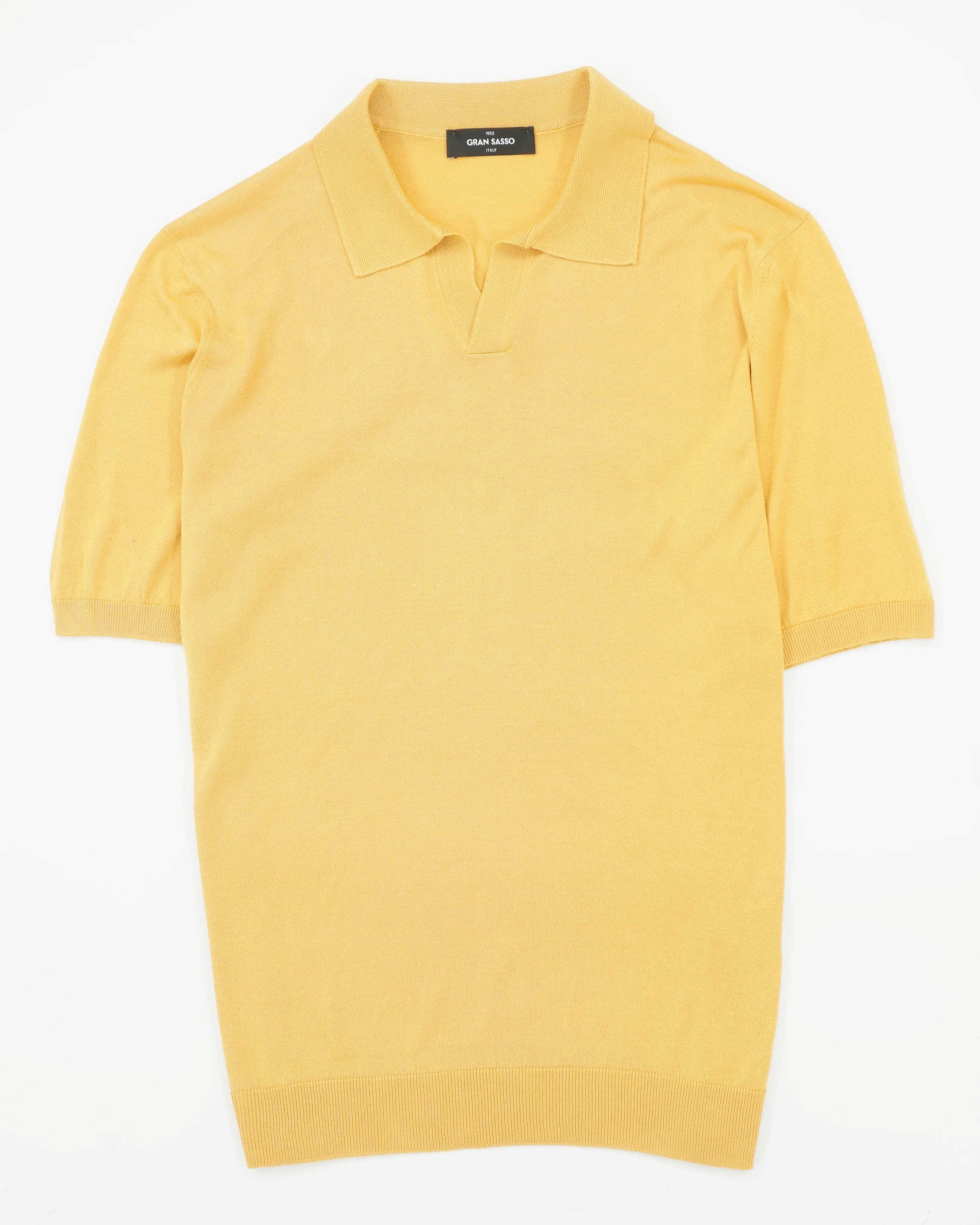 Gran Sasso Polo Shirt Pure Silk Yellow