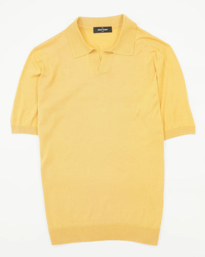 Gran Sasso Polo Shirt Pure Silk Yellow