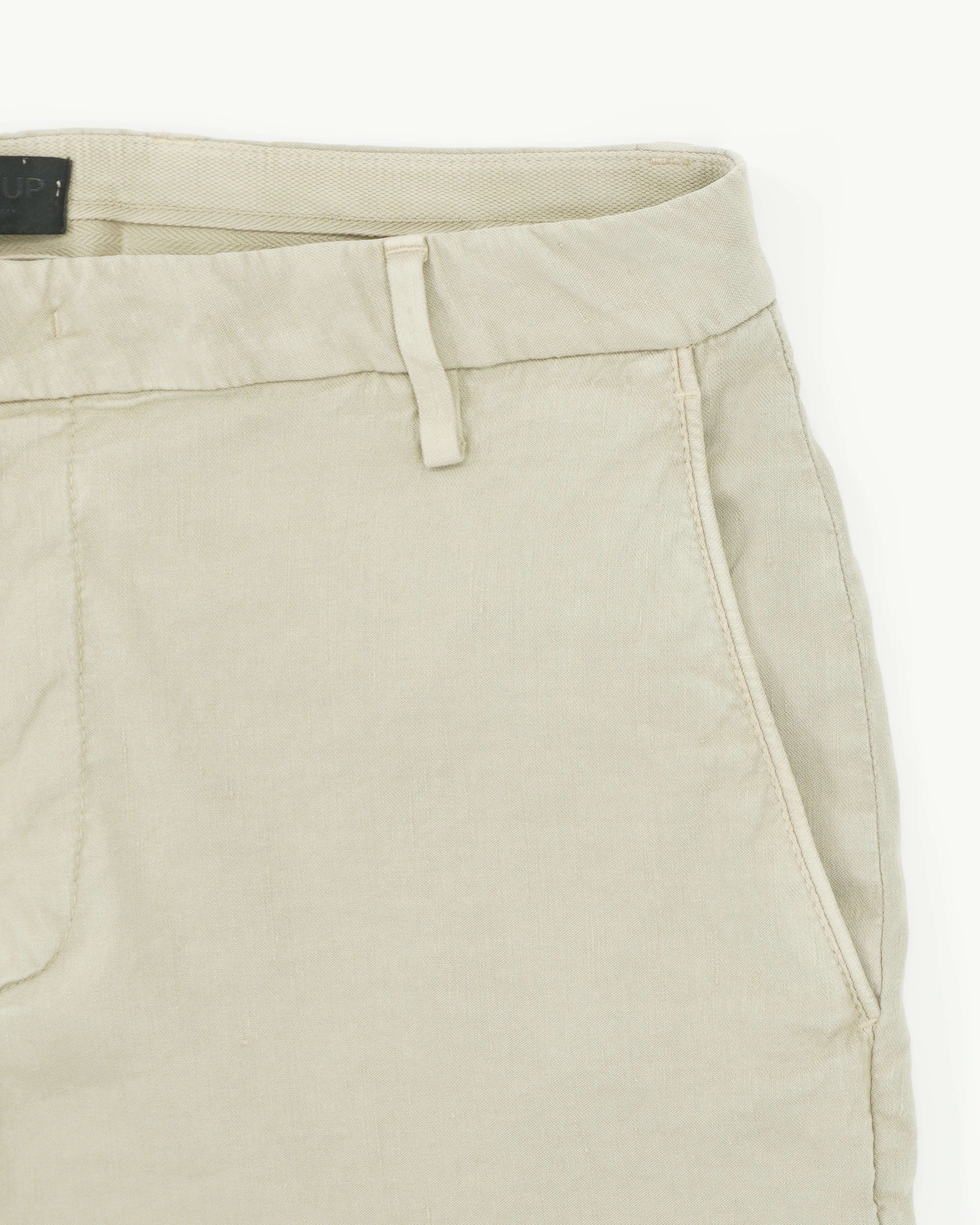 Dondup Shorts Linen Blend Stretch Beige