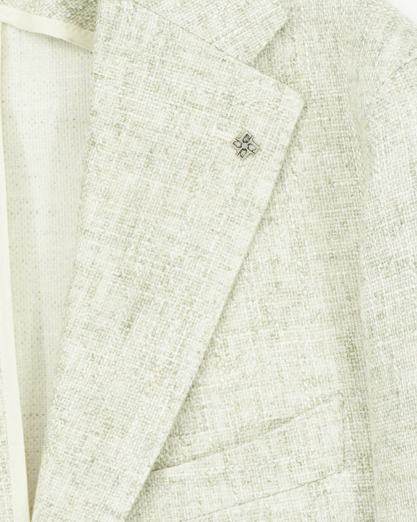 Tagliatore Jacket Cotton Linen Blend Light Green