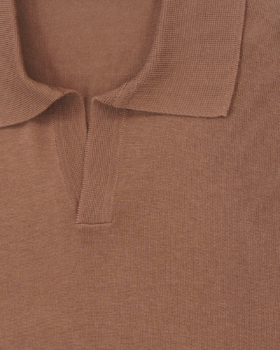 Gran Sasso Pure Silk Polo Shirt Camel