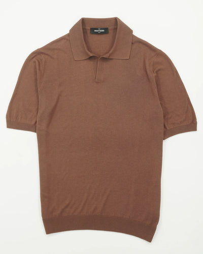 Gran Sasso Pure Silk Polo Shirt Camel