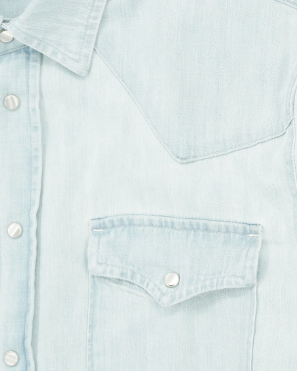 Dondup Western Shirt Pure Cotton Denim Light Blue