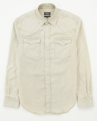 Dondup Western Shirt Garment Dyed Beige