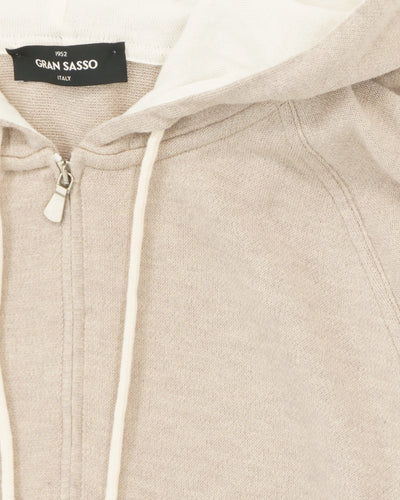 Gran Sasso Hoodie Cotton Cashmere Beige