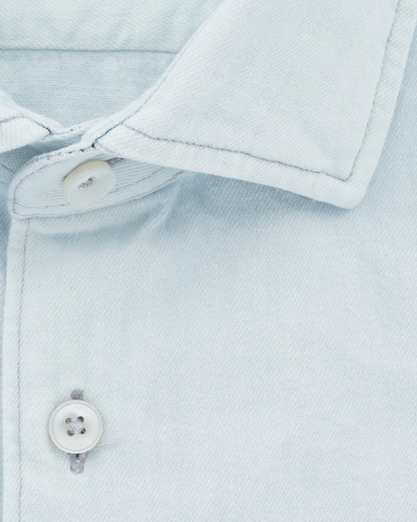Xacus Shirt Bleached Denim Light Blue