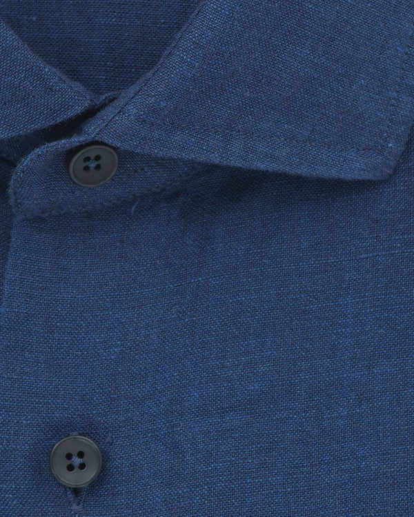 Xacus Shirt Pure Linen Regular Fit Navy