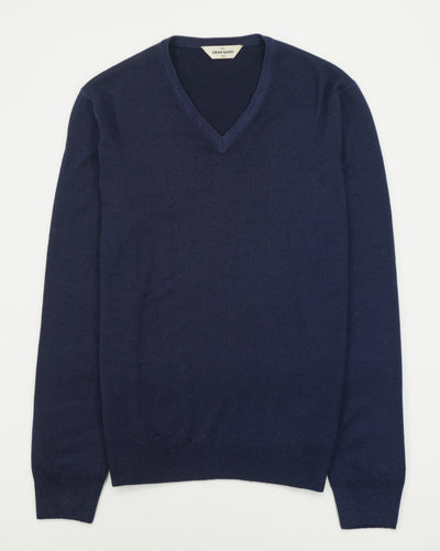 Gran Sasso Pullover V-neck Garment Dyed Navy