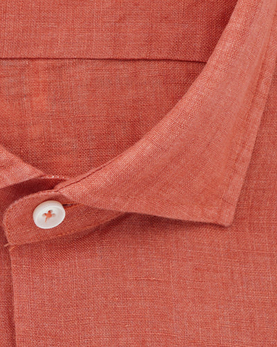 Xacus Shirt Pure Linen Regular Fit Soft Orange