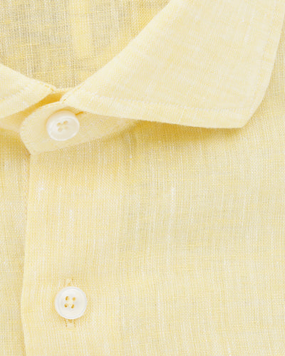 Xacus Shirt Pure Linen Regular Fit Yellow