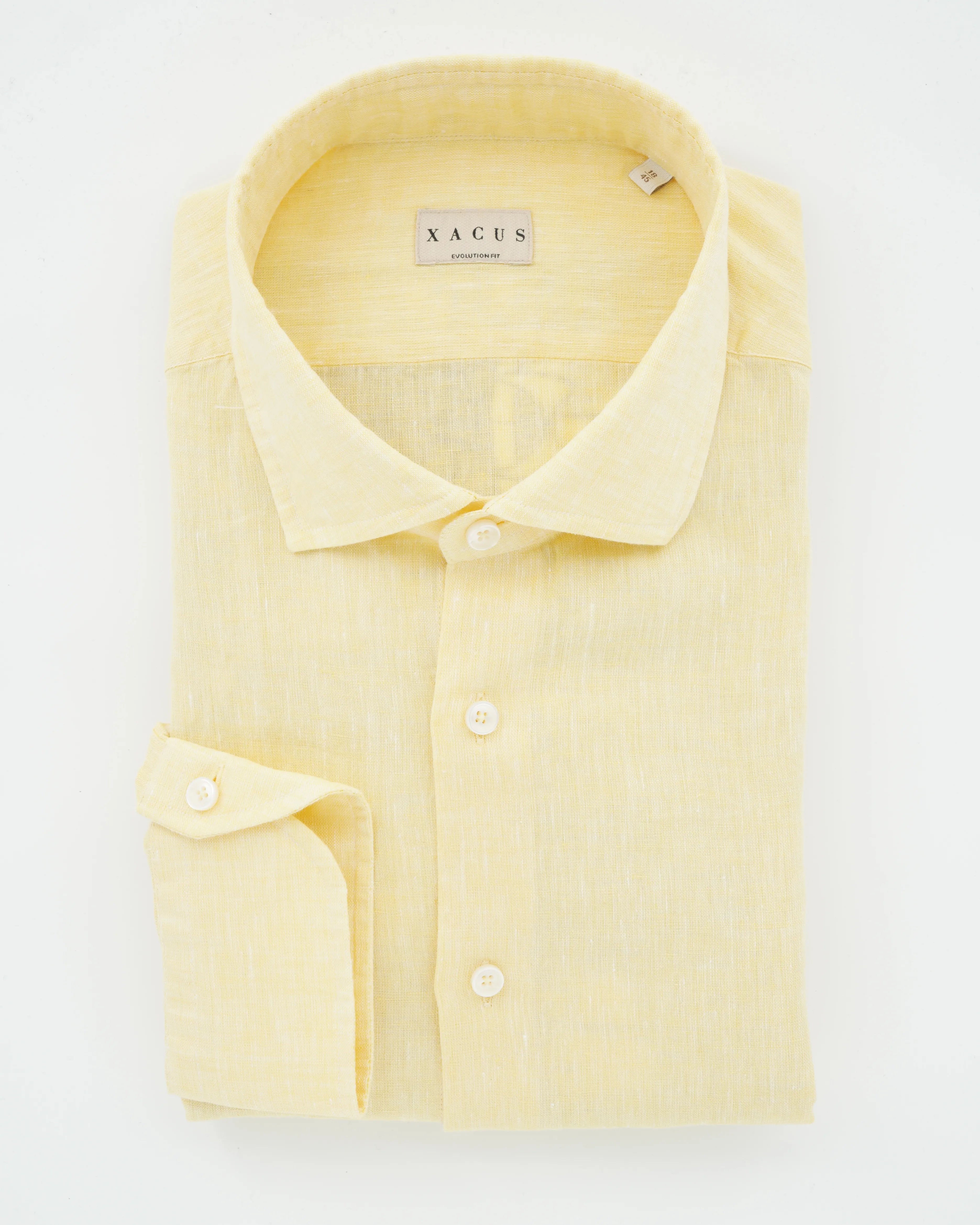 Xacus Shirt Pure Linen Regular Fit Yellow