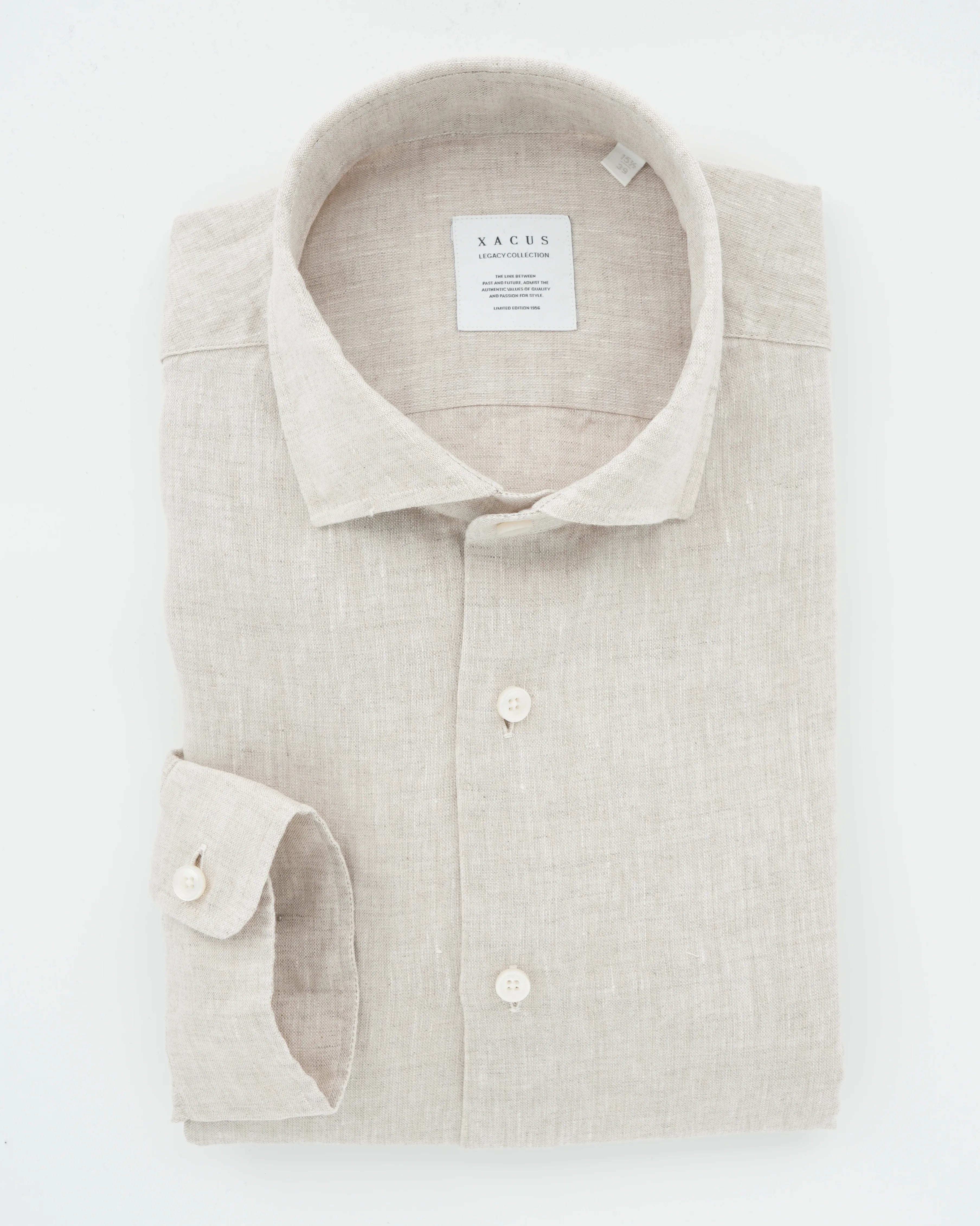 Xacus Shirt Pure Linen Slim Fit Light Beige