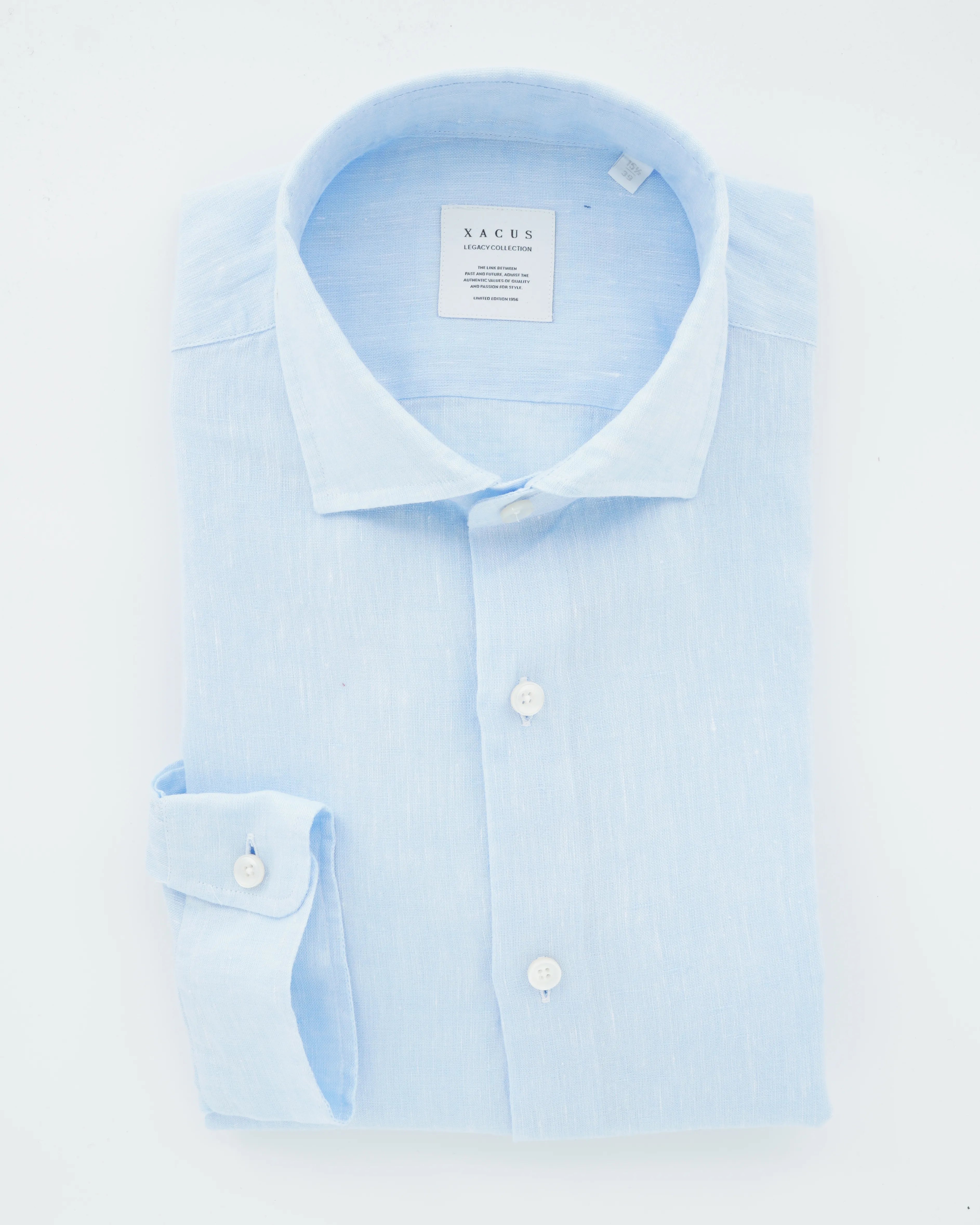 Xacus Shirt Pure Linen Slim Fit Light Blue
