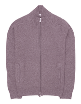 Gran Sasso Wool Cashmere Rib Full Zip Taupe