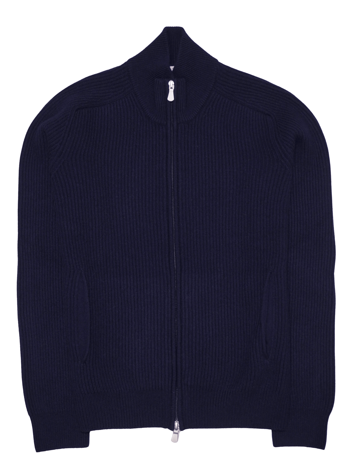 Gran Sasso Wool Cashmere Zip Navy