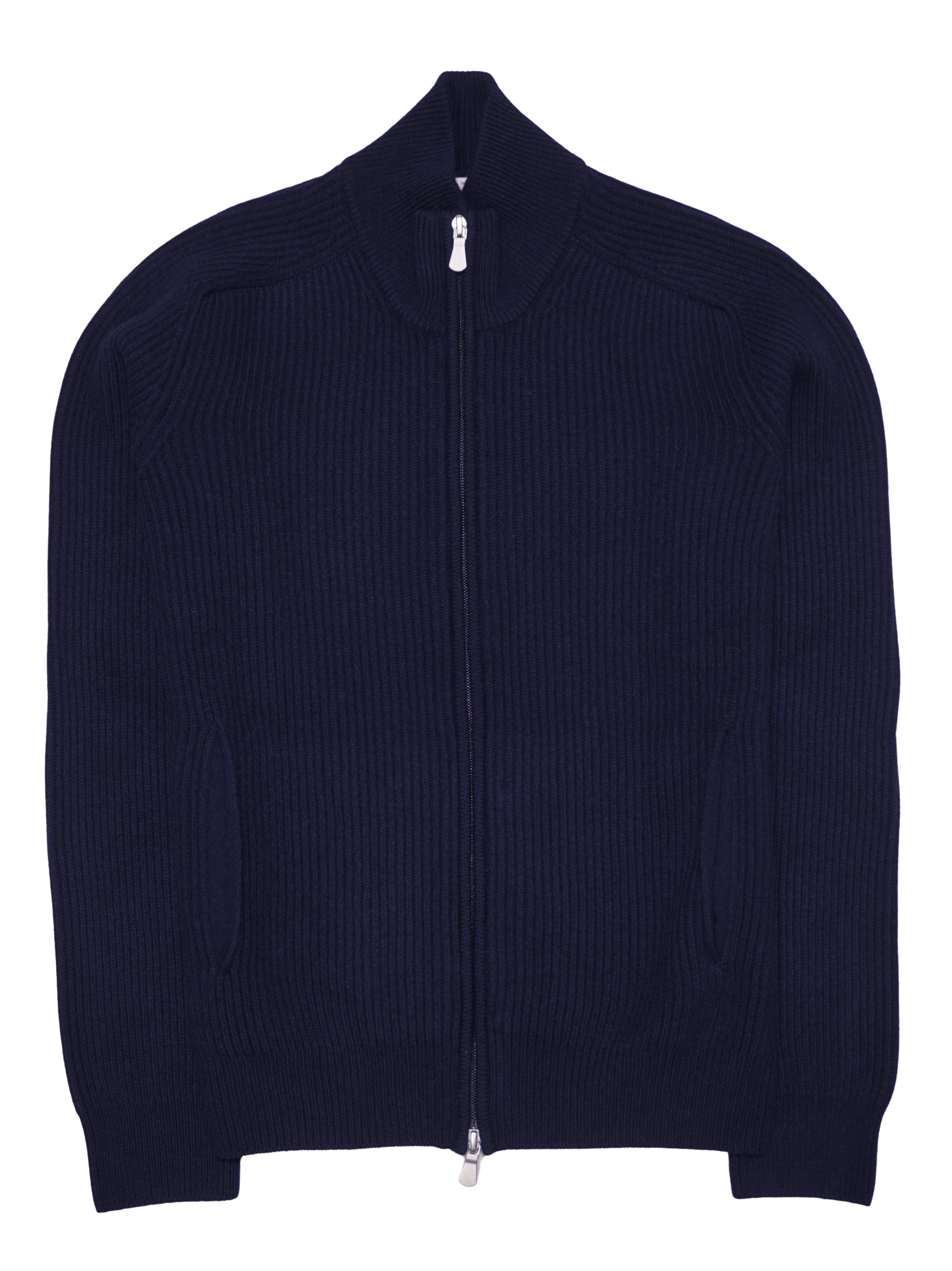 Gran Sasso Wool Cashmere Zip Navy