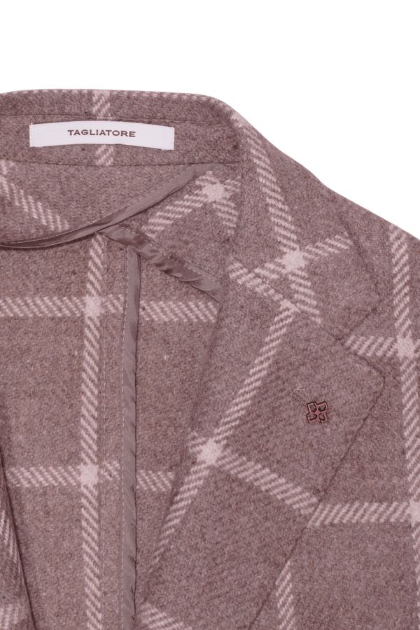 Tagliatore Jacket Windowpane Check Beige