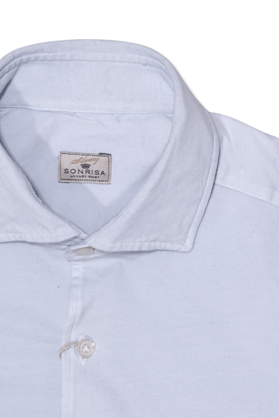 Sonrisa Shirt Washed Cotton Jersey Light Blue