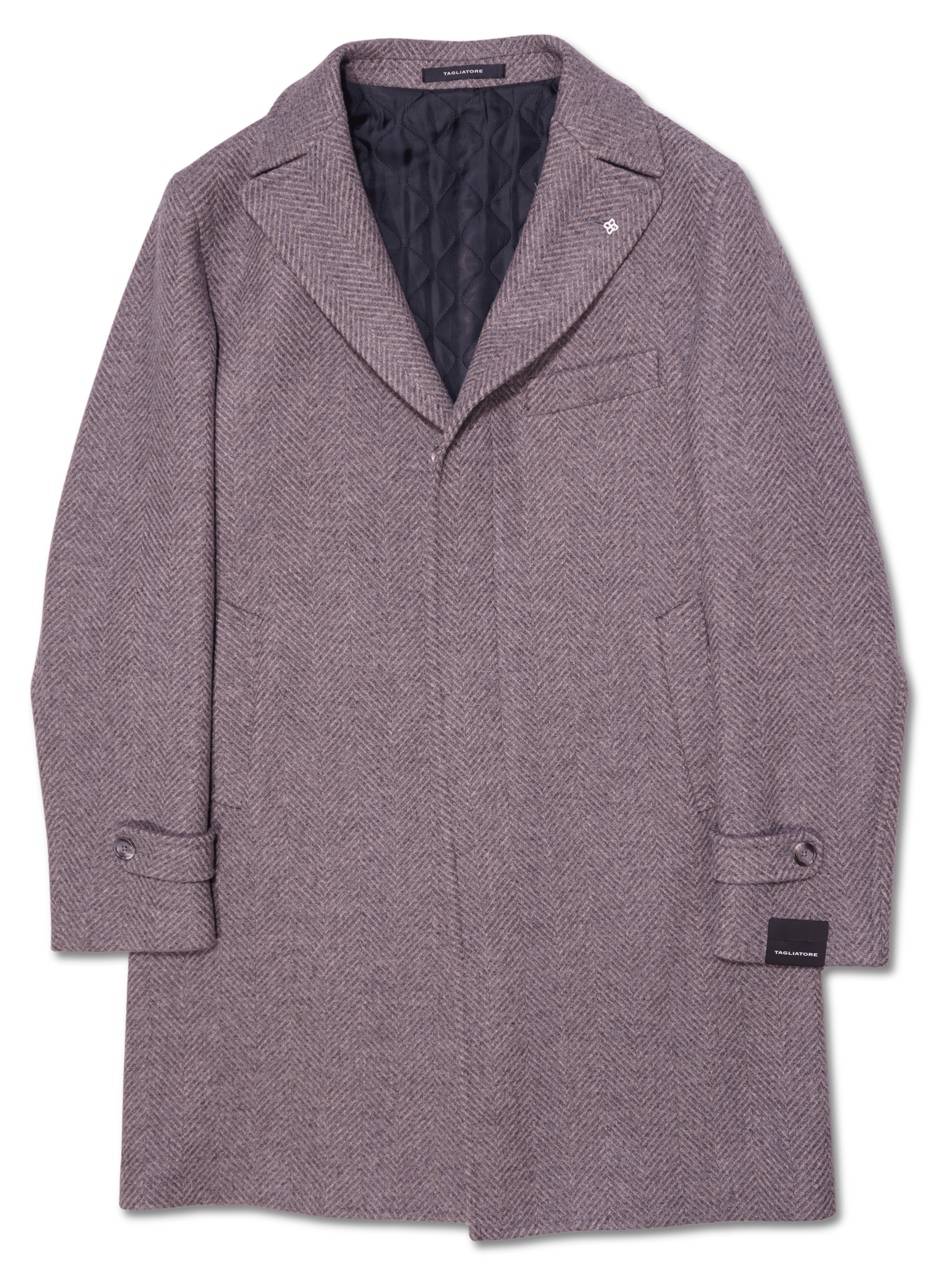 Tagliatore Coat Chevron Taupe