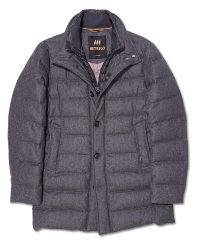 Hetrego Flannel Bib Down Coat Grey