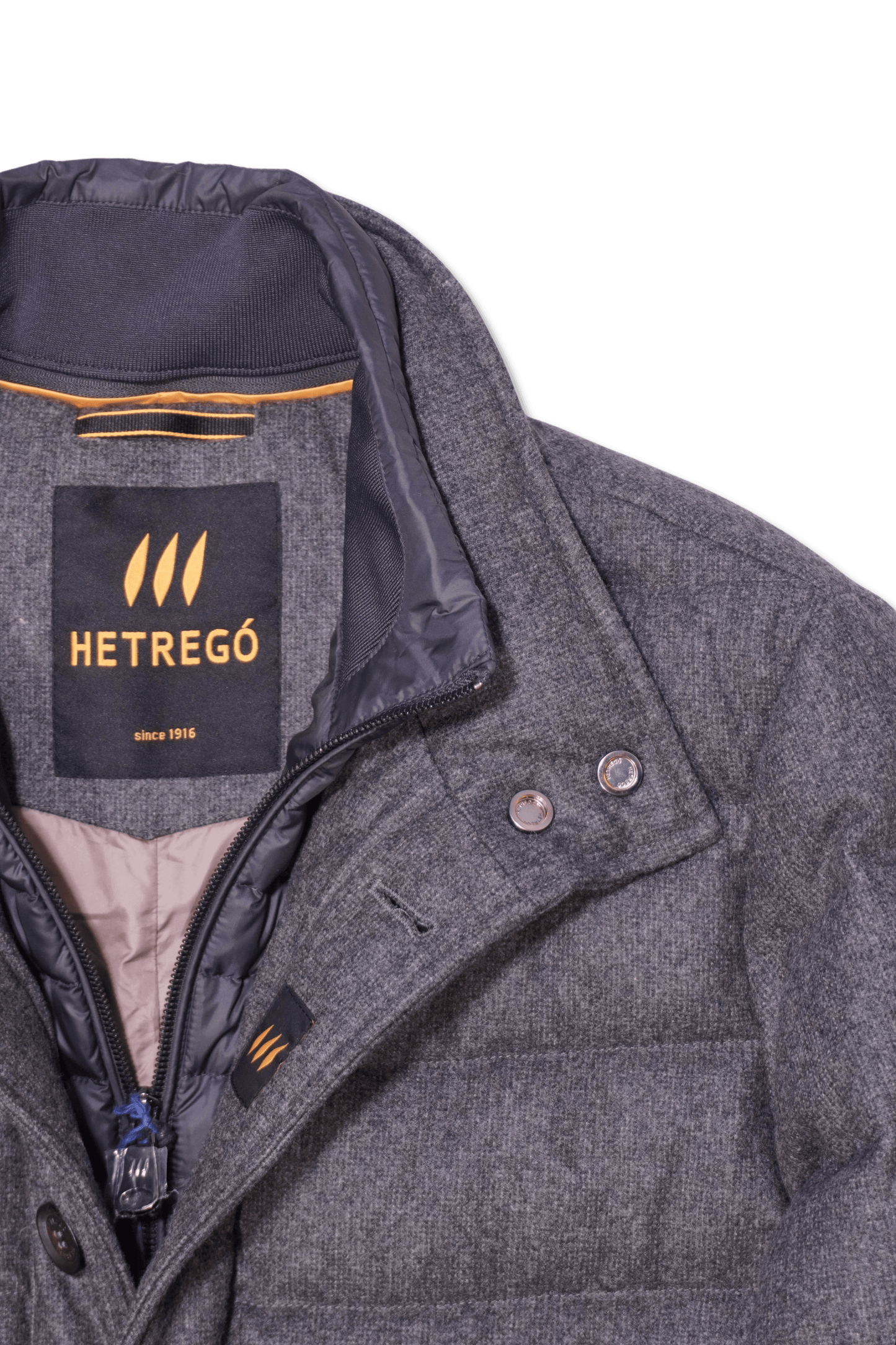 Hetrego Flannel Down Jacket Grey