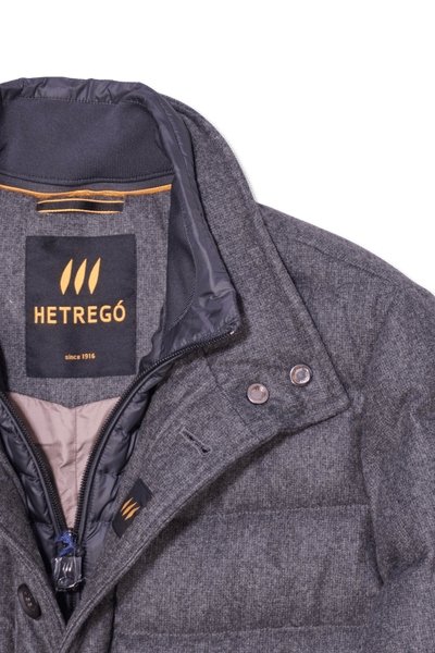 Hetrego Flannel Bib Down Coat Grey