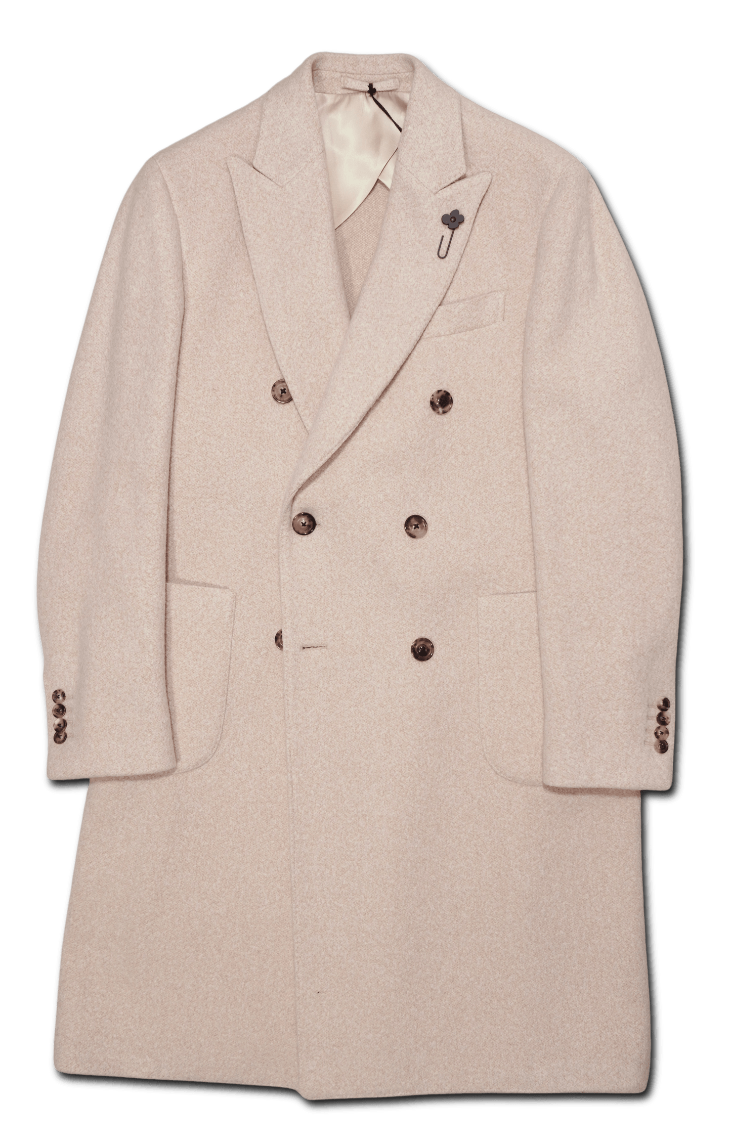 Lardini Coat Silk Cashmere Blend Cream