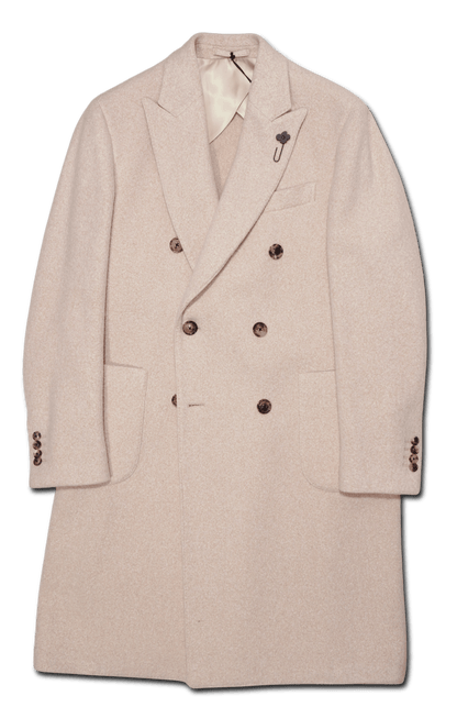 Lardini Coat Silk Cashmere Blend Cream