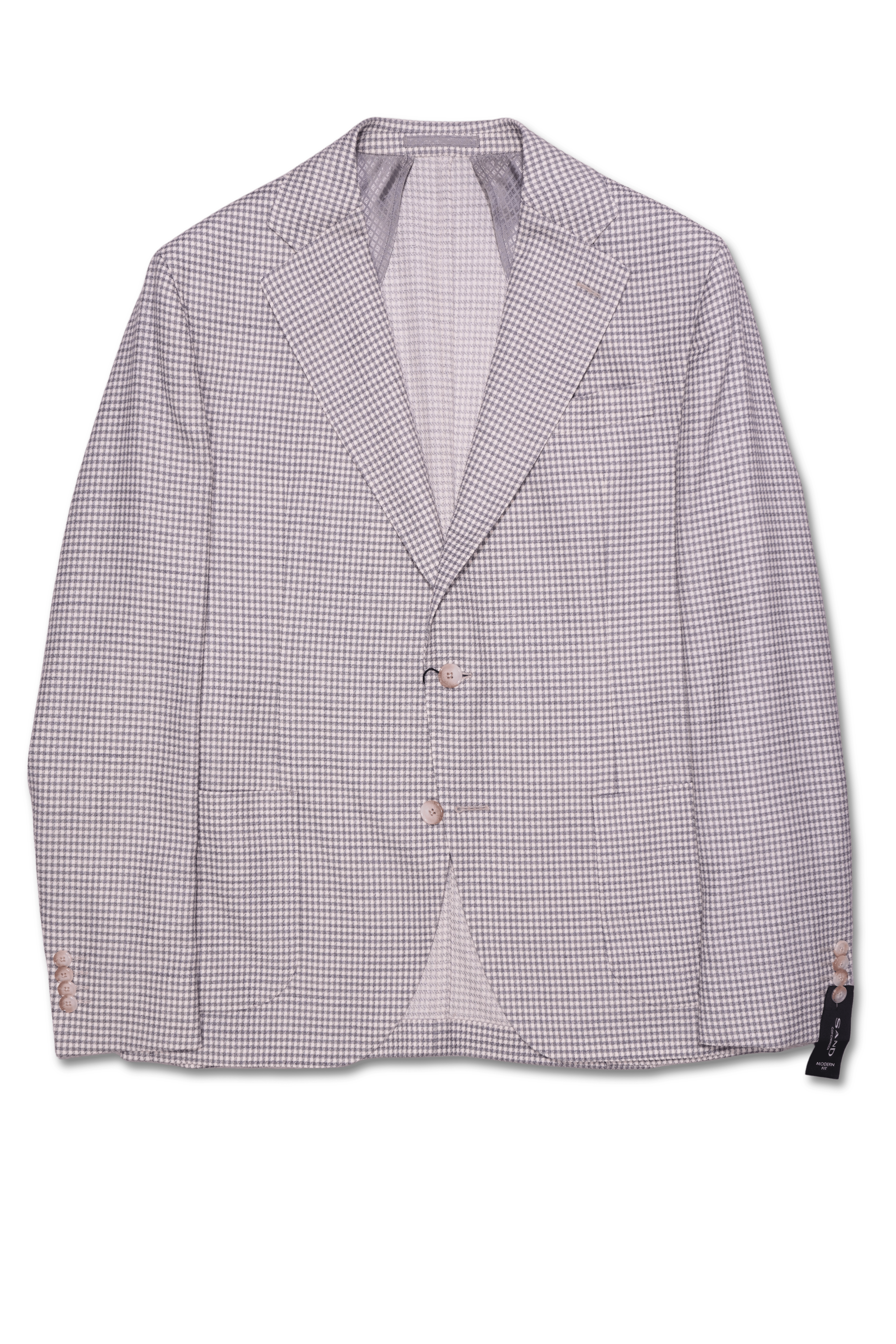 Sand Jacket Light Grey Houndstooth
