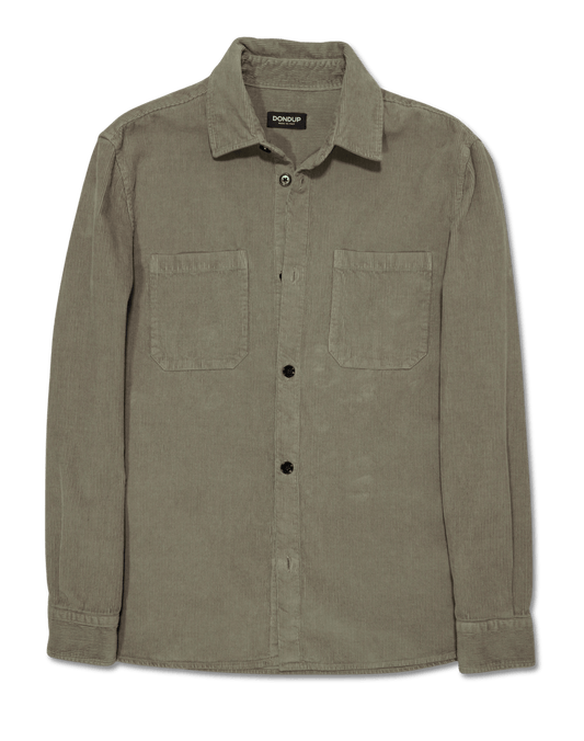 Dondup Cord Overshirt Green