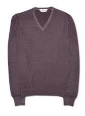 Gran Sasso Pullover V-neck Garment Dyed Brown