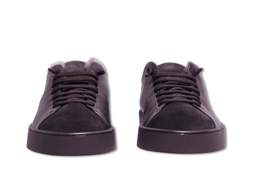 Fabiano Ricci Shearling Sneakers Brown