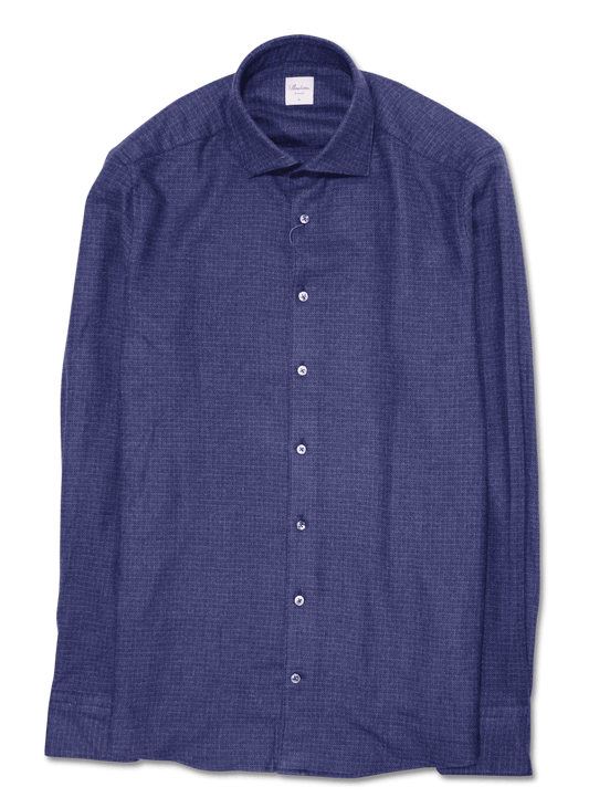 Stenströms Shirt Flannel Dark Denim Blue