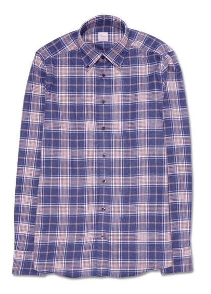 Stenströms Shirt Flannel Blue Check