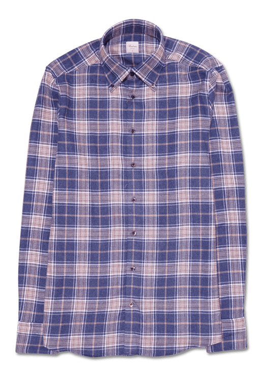 Stenströms Shirt Flannel Blue Check