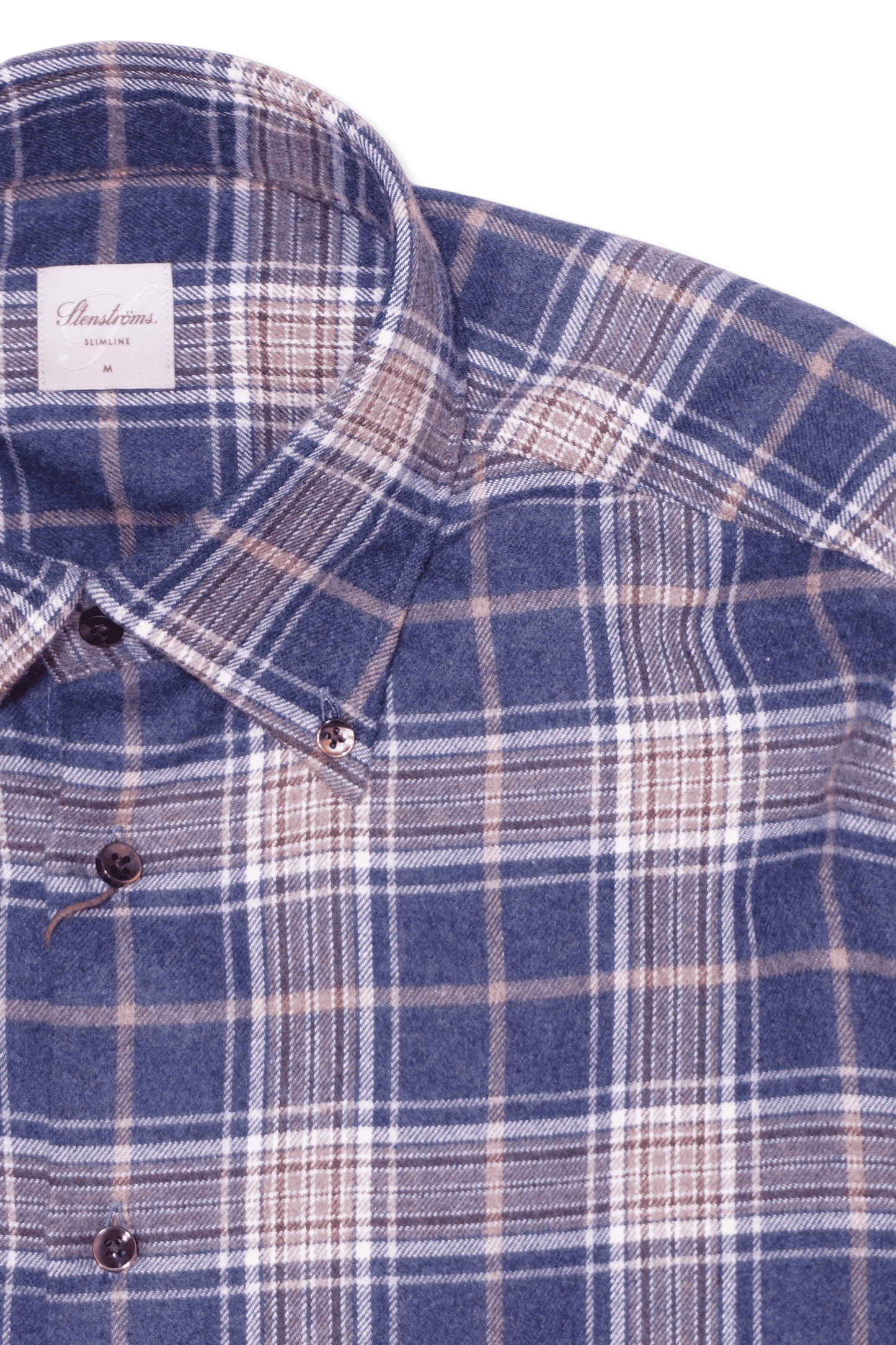 Stenströms Shirt Flannel Blue Check