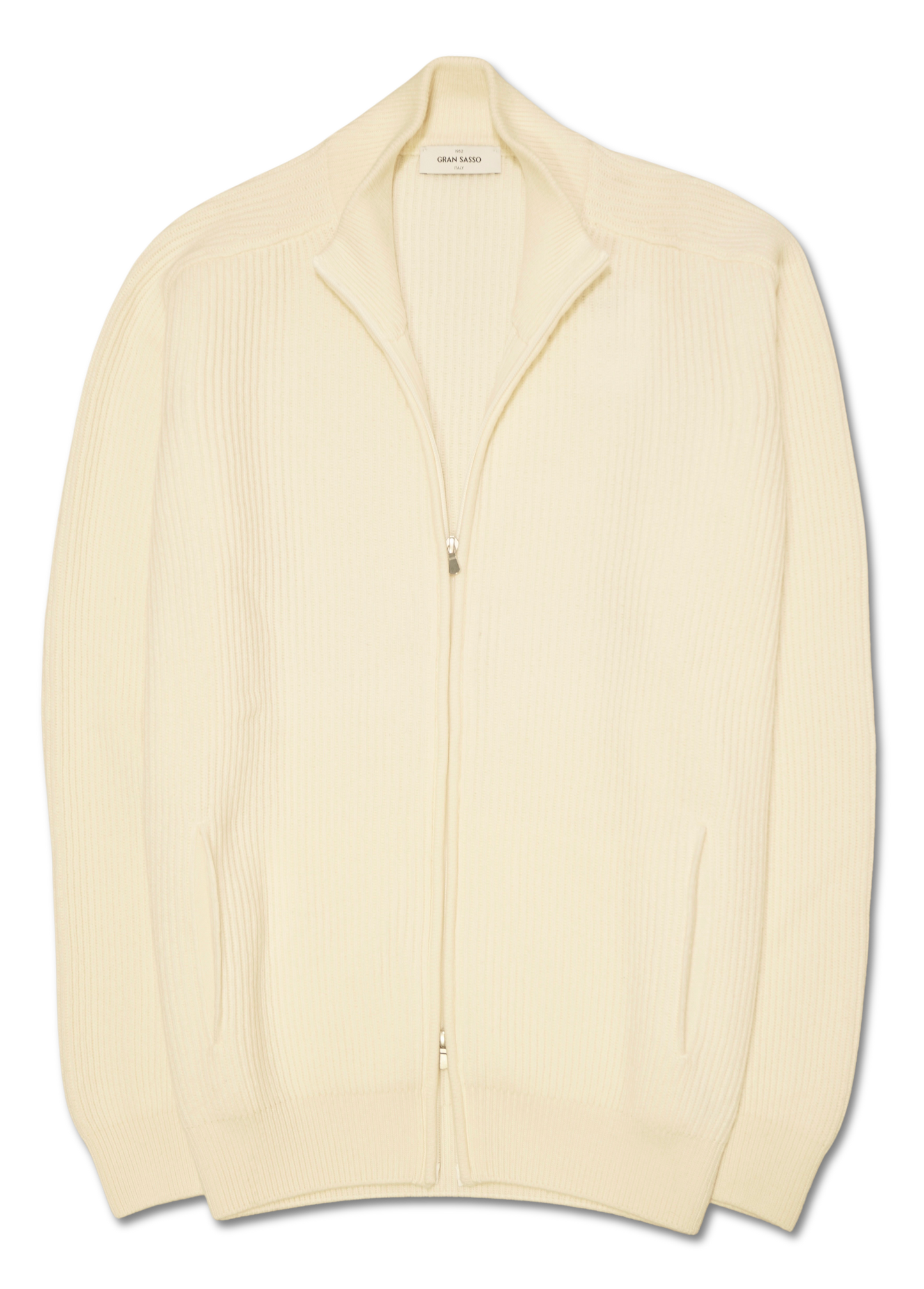Gran Sasso Zip Cashmere Wool Ecru