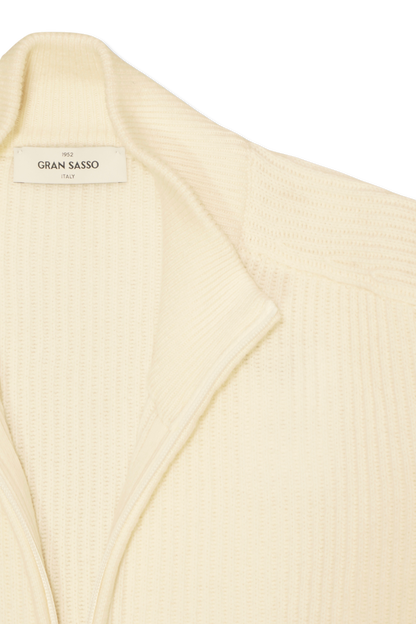 Gran Sasso Zip Cashmere Wool Ecru