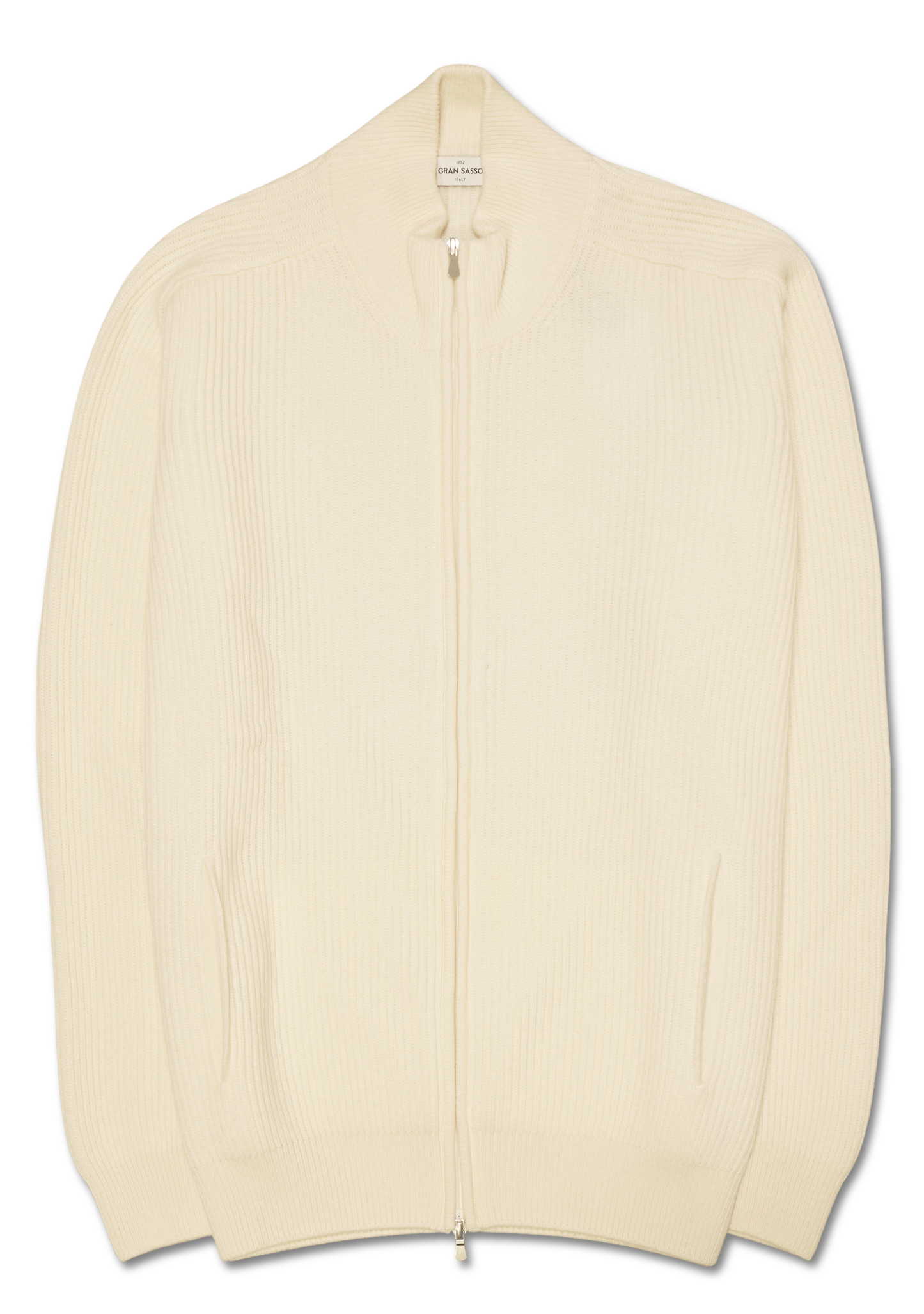 Gran Sasso Zip Cashmere Wool Ecru