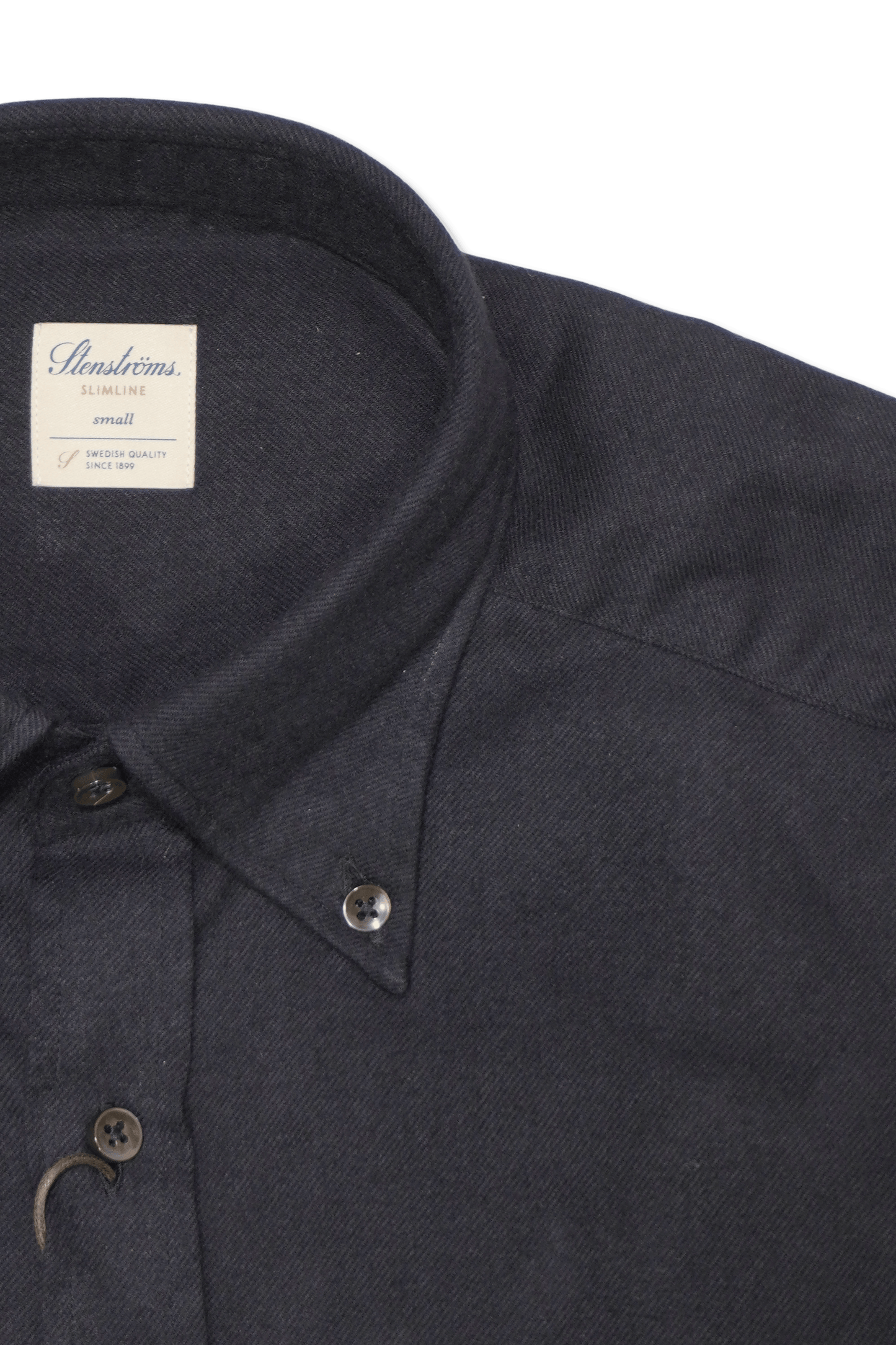 Stenströms Slim Fit Button Down Shirt Black