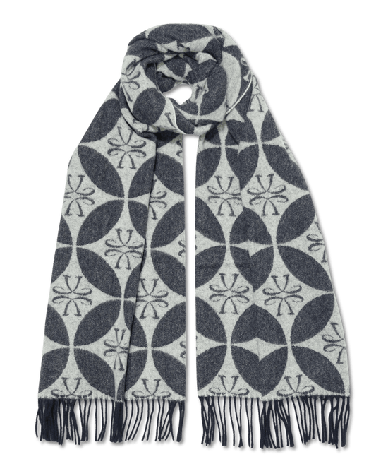 Jacob Cohen Monogram Scarf Blue Grey