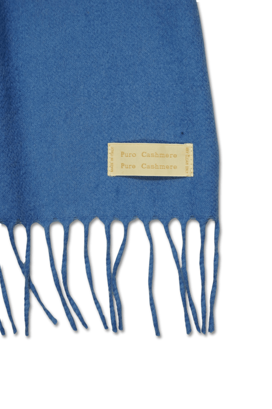 Pure Cashmere Scarf Blue