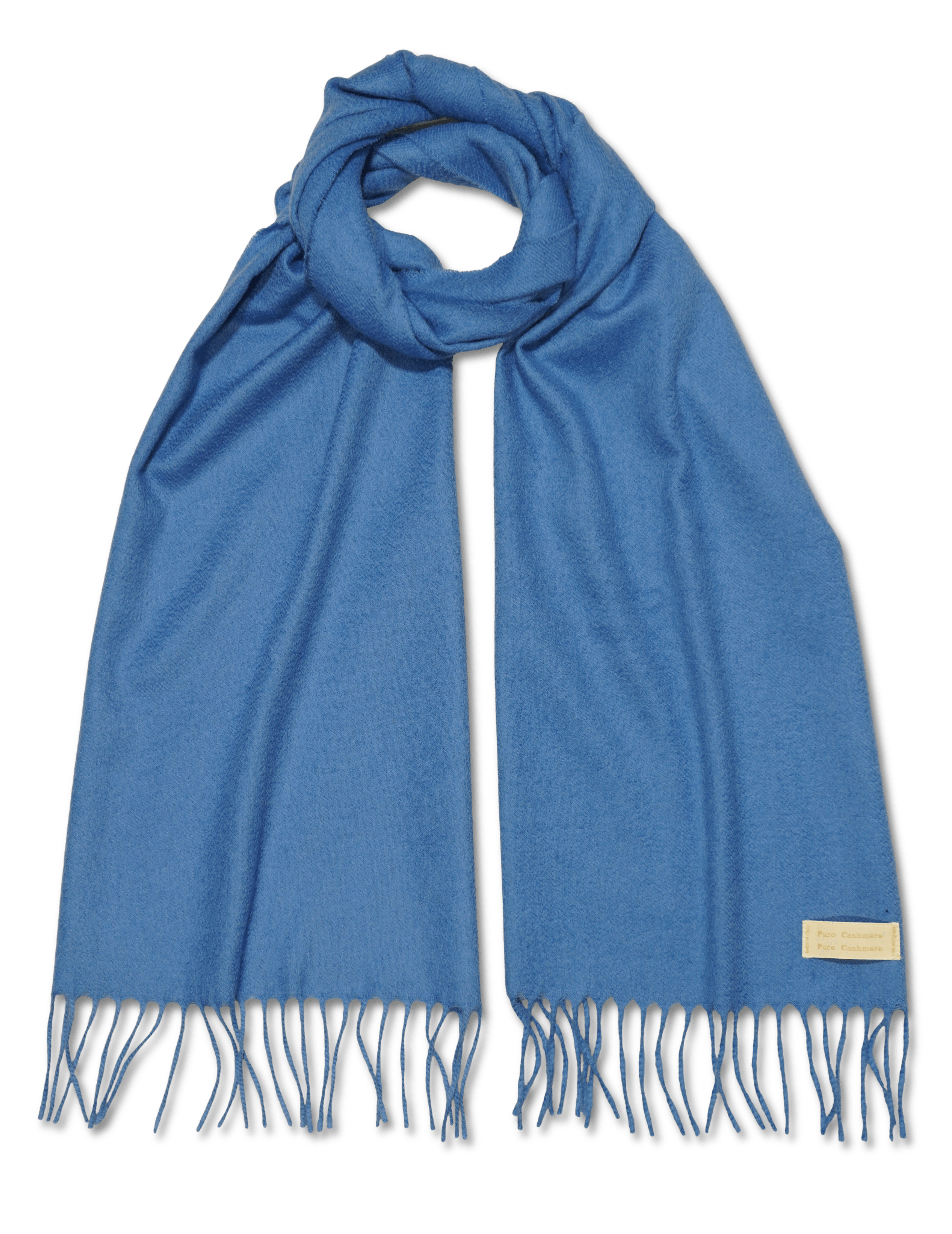 Pure Cashmere Scarf Blue
