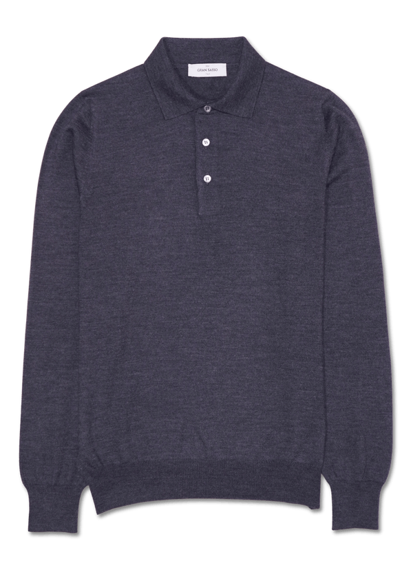 Gran Sasso Merino Polo Shirt Grey