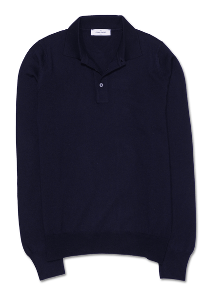 Gran Sasso Merino Polo Shirt Navy
