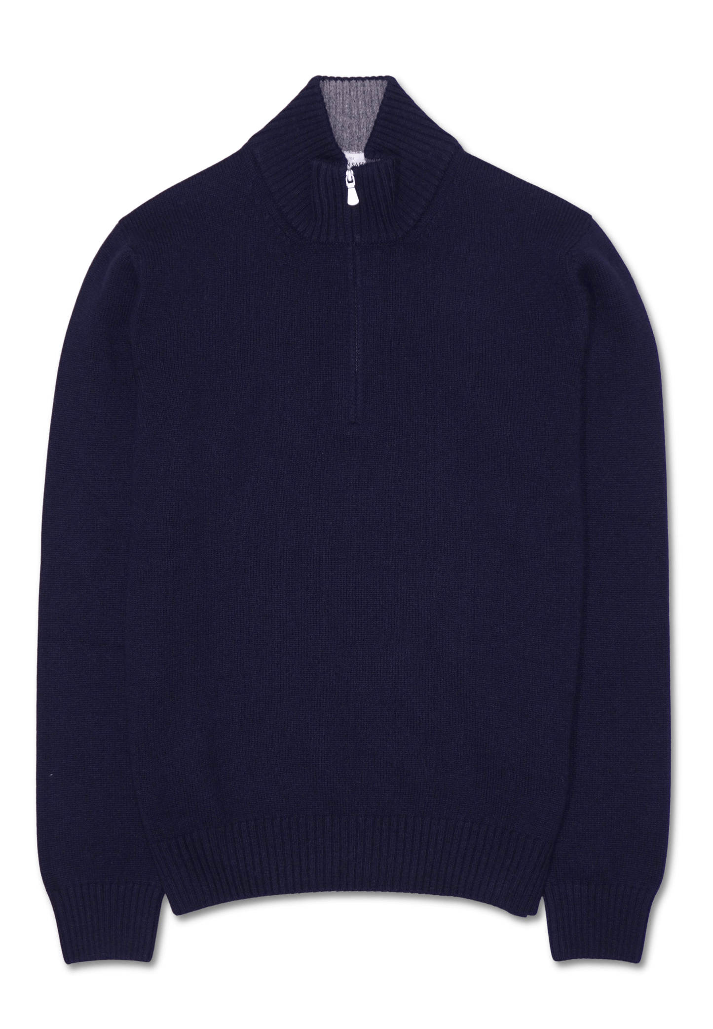Gran Sasso Half Zip Wool Cashmere Navy
