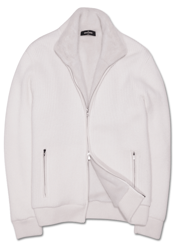 Gran Sasso Fur Lined Cashmere Blouson White